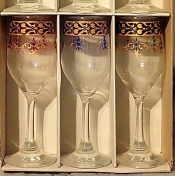 Vintage 6 Crystal Jewel-Tone Stemware Handcrafted in Italy, Ringa, Collectable - Picture 2 of 7